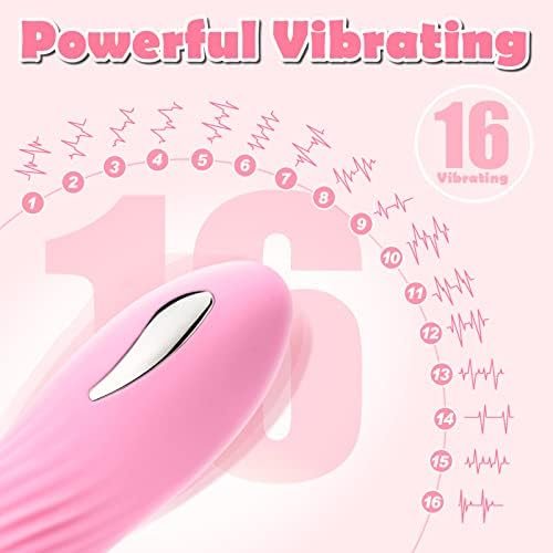 Dildo Vibrator For G Spot,16 Vibration Modes,Body-Safe Silicone Powerful Vibrating Massagers For Clitoral Vagina And Anal Stimulation, Adult Sex Toys For Women Or Men Or Beginner(Pink) - Image 3