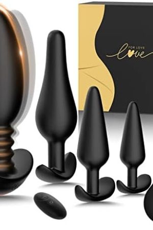 5Pcs Vibrating Butt Plug Set Anal Plug Training Kit, Prostate Massager Anal Vibrator With 10 Vibration Modes, Remote Control P Spot Anal Dildo Toy Male Adult Sex Toys For Men Women And Couple Pleasure