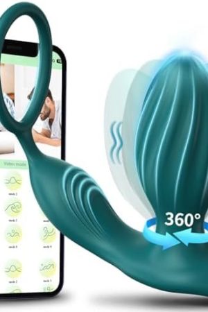 Vibrating Anal Plug Adult Sex Toys Rotating Penis Ring Vibrating Butt Plug With App Control 9 Vibrating Rotations, Male Sex Toys For Prostate Massage, Penis Sex Toys Vibrator For Men And Women