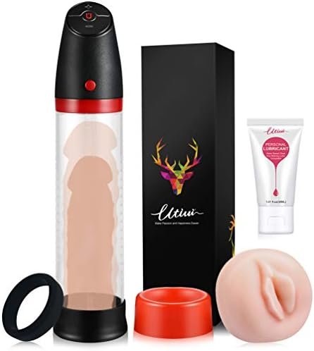 Penis Vacuum Pump,Utimi Electronic Male Enhancement Penis Growth Pump Sex Toys With 4 Suction Intensities For Stronger Bigger Erections,Water Based Lube Included