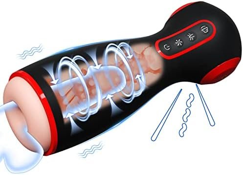 Automatic Sucking Moaning Male Masturbators - Upgraded 7 Vibration & Suction Hands Free Pocket Pussy Male Stroker With 3D Realistic Sleeve, Mens Masturbator Blowjob Machine Adult Oral Sex Toys For Men