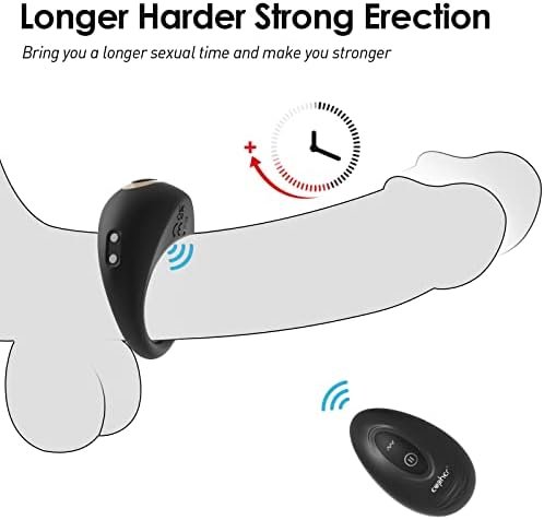 Penis Ring Remote Control Sex Toys, Eupher Vibrating Cock Rings Rechargable For Men Erection Sex With 10 Vibrations, Silicone Male Sex Toy For Couple Play - Image 3