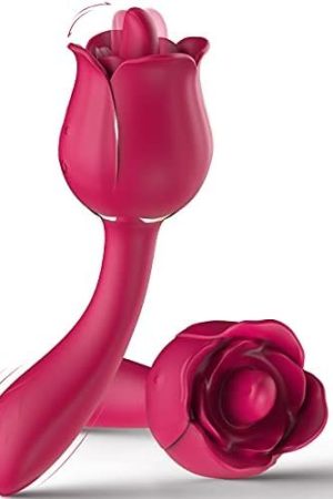 Rose Toy Vibrator For Women, Clitoral Tongue Licking Toy Mini Small Vibrators With 7 Modes & 9 Powerful Vibration, Nipples Clitorals Stimulator For Women, Tongue Licker Adult Sex Toys For Couples-Tall