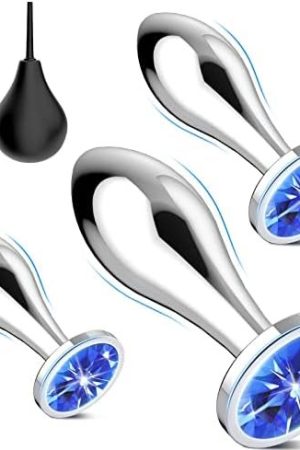 Anal Butt Plug, Sex Toys Plugs Set Trainer Kit For Beginners Men Women Users With Silicone Enema Ball, Yeqiz 3Pcs Set Metal Butt Base Prostate Massage Adult Sexy Toy & Games 2023
