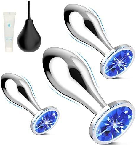Anal Butt Plug, Sex Toys Plugs Set Trainer Kit For Beginners Men Women Users With Silicone Enema Ball, Yeqiz 3Pcs Set Metal Butt Base Prostate Massage Adult Sexy Toy & Games 2023