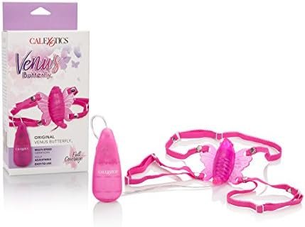 Calexotics Original Venus Butterfly Vibrator –Hands Free Strap On Personal Massager – Adult Fun Sex Toys For Couples - Pink