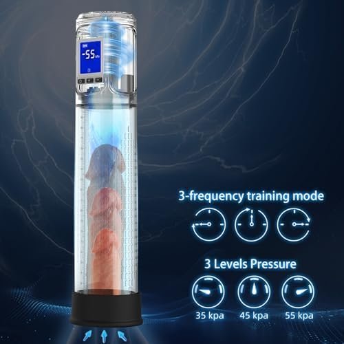 Electric Penis Vacuum Pump Male Sex Toys, Rechargeable 6 Frequency Mode Vacuum Penis Extension Pump Cock Pump Device For Man-Black - Image 2