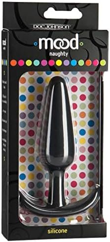 Doc Johnson Mood - Naughty 1 - Silicone Anal Plug - Large - 4.9 In. Long And 1.3 In. Wide - Tapered Base For Comfort Between The Cheeks - Large - Black - Image 2