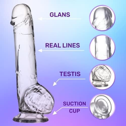 Realistic Dildo 9.5” Clear Suction Dildo Cup For Hands-Free For Women, Big Dildos For G-Spot Stimulation Dildos Anal Sex Toys For Women And Couple - Image 3