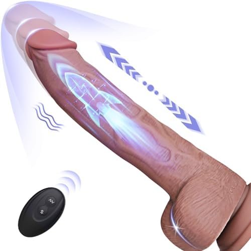 Thrusting Dildo Realistic Dildos For Women - Strong Thrusting Vibrator, 9 Inch Suction Cup Dildo With Remote, Consoladores, Bombex Silicone Penis, Vibrating Anal Dildo For Men, Adult Sex Toys