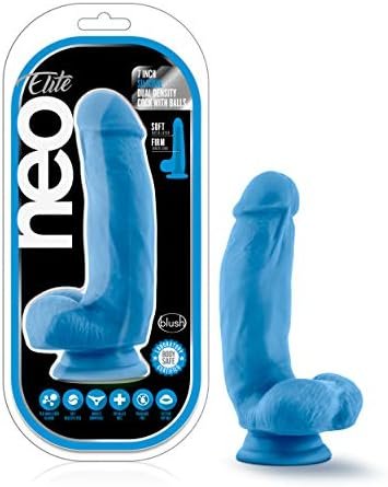 Blush Neo Elite - 6 Inch Dildo - Ultrasilk Silicone Sensa Feel Dual Density Technology - Suction Cup Base And O-Ring Harness Compatible Realistic - Neon Pink