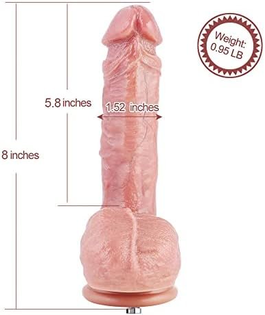 Hismith 8” Dual-Density Ultra Realistic Silicone Dildo, 5.8” Insertable Length With Kliclok System For Beginner User, S Size Yalman, High-End Series - Image 3