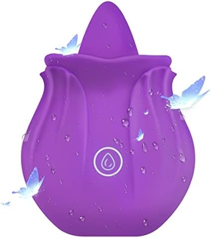 Rose Sex Toys Stimulator For Women With 10 Tongue Licking & Vibrating Modes, G Spot Vibrator Adult Sex Toys For Women Couples Sex Nipple Clitoral Stimulation