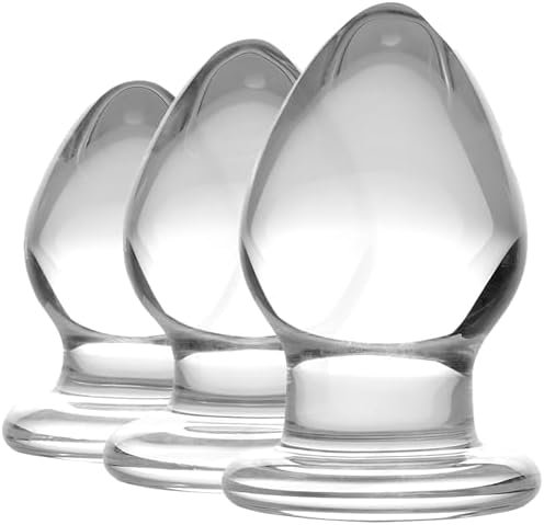 Triplets 3 Piece Glass Anal Plug Kit