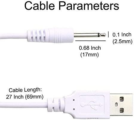 Massager Charger Cable Dc Charging Cable 2.5Mm Charger Cord For Personal Wand Massager Rabbit Vibrator(2 Pack) - Image 2