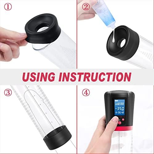 Electric Penis Enlarge Vacuum Pump With 4 Suction Intensities, Adorime Rechargeable Automatic High-Vacuum Penis Enlargement Extend Pump, Air Pressure Device Black - Image 3