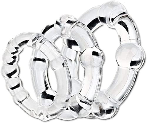 Boruite Cook Rings 3Pcs, Soft Silicone Penis Rings, Adult Sex Toys & Games, Cock Ring For Men'S Sexual Wellness Erection Enhancing Sex Toy For Man Or Couples Play, Transparent