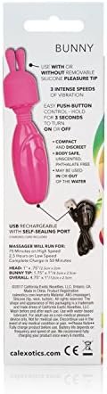 Calexotics Tiny Teasers Bunny - Waterproof Bullet Vibrator With Removable Rabbit Tip - Adult Pocket Vibrator Toys For Couples - Pink - Image 3
