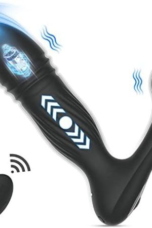 Prostate Massager Anal Vibrator Butt Plug, Vobjoy Sex Toys Vibrator With 26Ft Remote Control 10 Modes Anal Adult Sensory Toys Male Sex Toy For Men Anal Vibrator Dildo (Black)