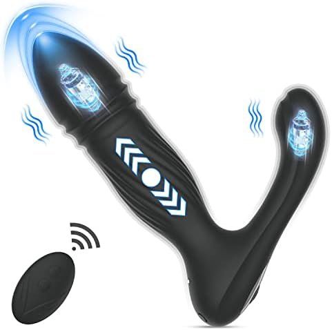 Prostate Massager Anal Vibrator Butt Plug, Vobjoy Sex Toys Vibrator With 26Ft Remote Control 10 Modes Anal Adult Sensory Toys Male Sex Toy For Men Anal Vibrator Dildo (Black)