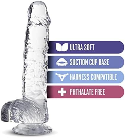 Blush 6 Inch Crystalline Dildo - 1" Slim For Beginners - Strapon Compatible Suction Cup For Hands Free Fun - Realistic Lifelike Hand Sculpted Anal Vaginal Adult Sex Toy For Men Women Couples - Clear - Image 2