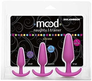 Doc Johnson Mood - Naughty 1 Trainer Set - Small, Medium, Large - Silicone Butt Plugs With Tapered Base For Comfort Between The Cheeks - Pink - Image 2