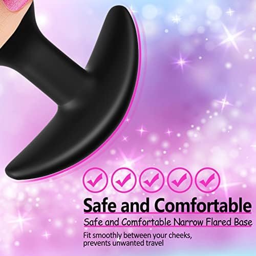 Anal Plug, Silicone Butt Plug Anal Beads For Comfortable Long-Term Wear Prostate Massager Sex Toy With Narrow Flared Base & Long Neck For Men Women Tjijp (S) - Image 3
