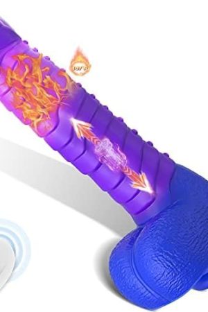 Heated Colour-Changing Thrusting Vibrator Dildo - 8.9" Strong Suction Cup Dildo, Meanins Baron, Caterpillar Shape Wriggling & Vibrating Dildos With Spot G Vibration, Women Sex Toys Purple