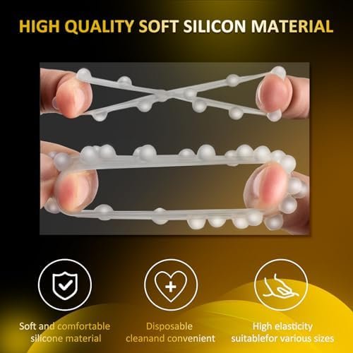 Penis Enlarger Ring Set, Jannsk With 4 Different 3D G Spot Bead Cock Ring Ultra Soft Stretchy Penis Adult Sex Toys For Men Couple - Image 2