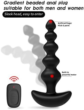 Levett Anal Sex Toy Vibrating Anal Beads Butt Plug -Rechargeable Silicone Anal Vibrator Remote Control 16 Vibration Modes Graduated Design Waterproof Bullet Vibrator For Women Men And Couples - Image 2
