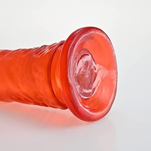 Realistic Dildo Penis With Strong Suction Cup Translucent Half Red Tpe Dildo With Vivid Glans For Female Masturbating - Image 3