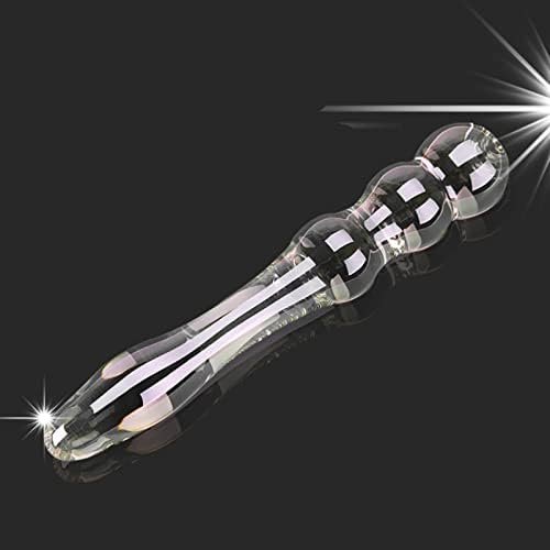 Glass Bead Anal Butt Plugs,Crystal Double-Ended Penis Dildo G-Spot Pleasure Anal Butt Plug Stimulator Beginner