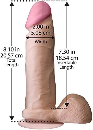 Doc Johnson The Realistic Cock With Removable Suction Cup - Ultraskyn - 8 Inch - F-Machine And Harness Compatible Dildo - Vanilla - Image 2