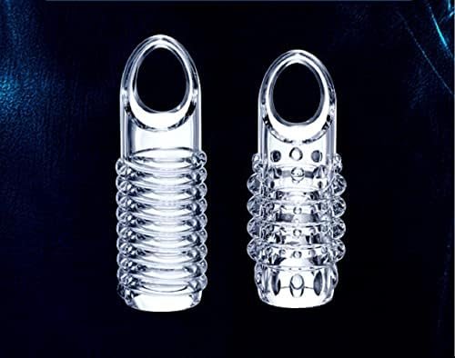 New Big Soft Realistic Sleeve Extender Sheath For Men Male Enhancement Extension Sleeve Massage 7188 (Transparent-2Pcs)