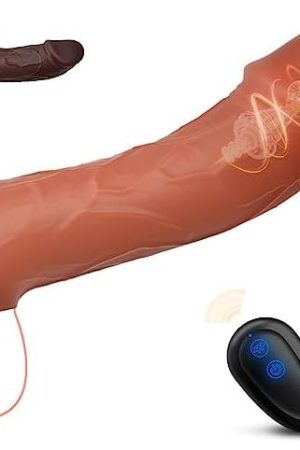 Rosyrosy Vibrating Cock Sleeve Penis Ring Sex Toys, Ultra-Soft Penis Extender With 10 Vibrations For Prolonged Erection, Realistic Silicone Pennis Enlarger Dildo Adult Toys For Men Couple