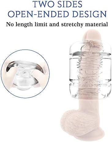 Male Masturbator|Double Opening Masturbator|Male Sex Toys|1Pack Realistic Textured Tunnels|Portable Oral Sex Toys|Penis Masturbation Cup|Transparent Soft And Highly Flexible - Image 2