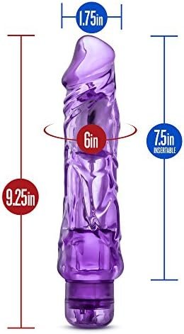 Eden Pleasure Products | Xl Thick 9 Inch Ipx7 Waterproof Multi-Speed Vibrating Dildo | Vibrator For Women And Gay Men | Sex Toys For Women, Dildo For Gay Men | Clear Purple - Image 2
