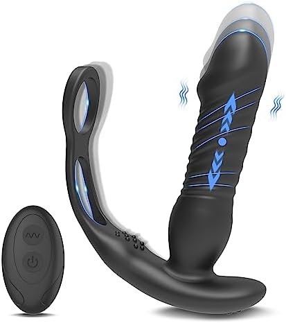 Thrusting Dildo Wearable Vibrator Adult Sex Toys Massager With Remote Control, 3 Thrusting & 16 Vibrating Dildo Anal Vibrator Butt Plugs For Woman Man Gay Couple