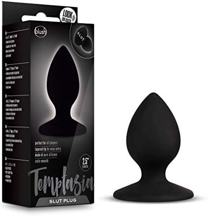 Blush Temptasia Slut Anal Plug - Platinum Cured Puria Silicone Butt Toy - Tapered Head For Easy Insertion - Suction Cup Base - Ultrasilk Smooth - Base Anchor For Safety & Comfort - Sex Toy