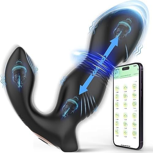 Adult Male Sex Toys For Men'S Sex – Anal Sex Toys Prostate Massager Anal Plug, App Butt Plug, 9 Thrusting & 9 Vibrating Dildo G Spot Clitoral Vibrator For Woman Couples Male Sex Toy Wearable Panties