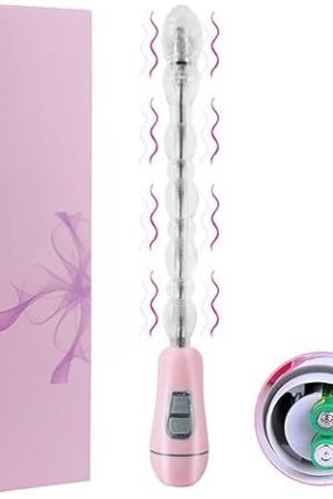 Vibrating Anal Beads Butt Plug Vibrator With 12 Vibration Modes, Flexible Prostate Massager Anal Sex Toy Waterproof Stimulator For Women Men Couples (Batteries Powered)
