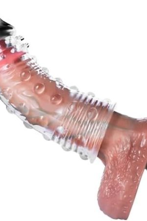 Penis Sleeve Sex Toys For Men, Penis Ring With Clear Thick Penis Extender Enhancer, Reusable Cock Enlarger Sheath, Male Sex Toys With Penis Extension Penis Pump, Adult Toys For Couples