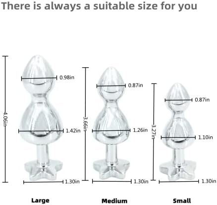 Anal Butt Plug Trainer Kit, 3Pcs Metal Anal Butt Plug Sex Toy Set With Crystal Diamond Anal Toys For Beginner Adult Unisex Sex Toys For Women,Men And Beginners - Image 3