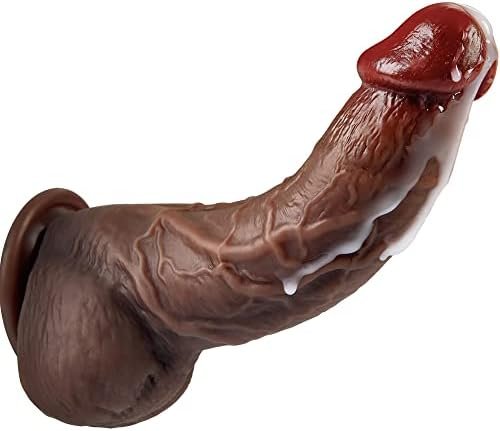 2.36'' Diameter Huge Thick Dildo For G-Spot Stimulation Orgasm, Curved Shaft Big Black Dildos With Powerful Suction Cups, Silicone Realistic Vagina Anal Sex Toys Women And Men 7.87 Inch