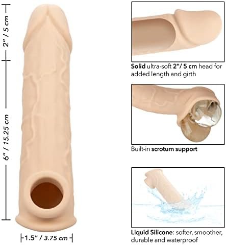 Calexotics Performance Maxx Life-Like Extension Penis Sleeve Extender 8 Inch - Ivory - Se-1633-15-3 - Image 2