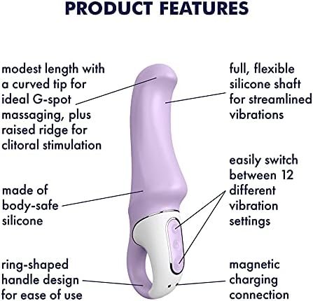 Satisfyer Charming Smile G-Spot Vibrator - Vibrating Dildo, Ergonomic Curved Shaft, 12 Vibration Programs, Retaining Ring - Soft Silicone, Waterproof, Rechargeable - Image 2