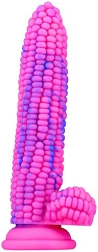 Wemay Dildo Colourful Big Grain Corn Adult Sex Toy With Strong Suction Cup 8 Inch Flexible Soft Vegetable Dildos - Blue 1.0 Count