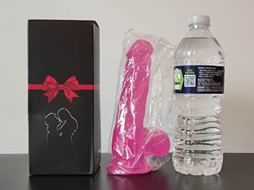 Dildo With Suction Cup Pink Tpe 7.5" Inches - Image 2