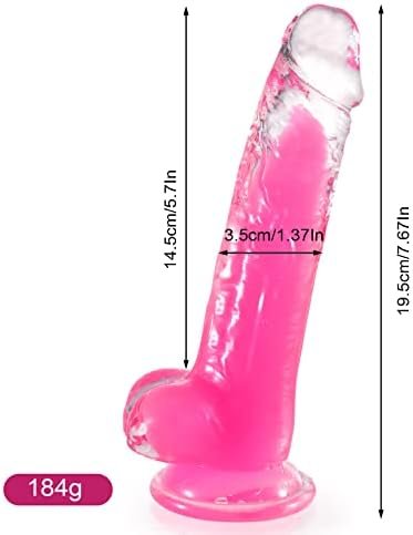 Pink Dildo,7.6 In Glow In The Dark Dildo With Strong Suction Cup For For Men Women - Image 2