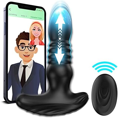 Thrusting Anal Vibrator Prostate Massager For Men Women, Telescopic Vibrating Anal Plug Prostate Stimulator Toys With 9 Modes, Dreamyslut App & Remote Control Butt Plug Anus Stimulating Anal Sex Toys